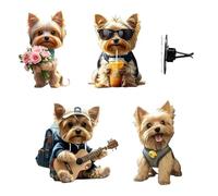 Désodorisant Pour Grille D'aération De Voiture - 4 Pièces Diffuseur En Forme De Chien Mignon, Diffuseurs De Parfum À Clip Décoratif En Acrylique 2D Solide | Clips D’aération Intérieurs De Véhicule Par