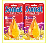 Désodorisant pour lave-vaisselle Somat DEO Duo Perls parfum citron et orange ...