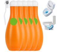 Désodorisant Pour Salle De Bain, Nettoyant Parfumé Longue Durée, Désodorisant Efficace Pour Toilettes, Désodorisant Pour Chasse D'eau Bowling Blue Bubble, Et Détartrant(5Pcs)