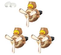 Désodorisant Pour Voiture Beagle Flyer, Parfum De Pilote De Dessin Animé Mignon, Ventilateur Rotatif à Clip Pour Grille D'aération, Sortie D'air à Hélice Rotative Avec 2 Comprimés(Style H,3pcs)