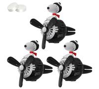 Désodorisant Pour Voiture Beagle Flyer, Parfum De Pilote De Dessin Animé Mignon, Ventilateur Rotatif à Clip Pour Grille D'aération, Sortie D'air à Hélice Rotative Avec 2 Comprimés(Style C,3pcs)