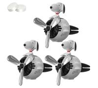 Désodorisant Pour Voiture Beagle Flyer, Parfum De Pilote De Dessin Animé Mignon, Ventilateur Rotatif à Clip Pour Grille D'aération, Sortie D'air à Hélice Rotative Avec 2 Comprimés(Style A,3pcs)