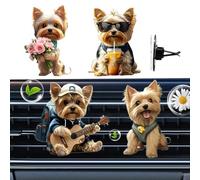 Désodorisant pour voiture en acrylique 2D - Figurine de chien - Parfum | Lot de 4 adorables diffuseurs de parfum pour voiture, clips d'aération pour cuisine, intérieur, camions, véhicules à moteur