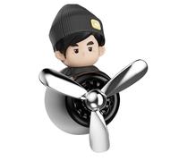 Désodorisant pour voiture et diffuseur avec ventilateur rotatif - Désodorisant décoratif pour huiles | Creative Airss Freshenerss Plug-In Black Silicone | Universel, 1 pièce