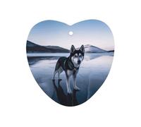 Désodorisant pour voiture Husky Dog on A Frozen Lake - Tablettes d'aromathérapie - Longue durée - Motif Love Form - Pour véhicules, chambre à coucher, armoire - Style gris