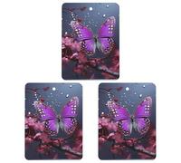 Désodorisant pour voiture, pastilles parfumées Purple Plum Butterfly (paquet de 3) (saveur lavande/océan/thé blanc) pour voiture ou maison.