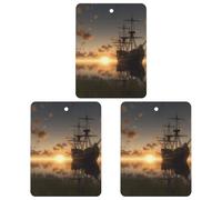 Désodorisant pour voiture Ship in the Lake Sunset, pastilles parfumées pour voiture (paquet de 3) (saveur lavande/océan/thé blanc) pour voiture ou maison.