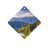 Désodorisant pour voiture Slovénie paysage à suspendre, tablettes d'aromathérapie parfumées longue durée pour voiture, cartes parfumées au losange pour véhicules, chambre à coucher, armoire, style