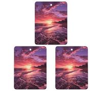 Désodorisant pour voiture, tablettes parfumées Pink Beach Sunset (paquet de 3) (saveur lavande/océan/thé blanc) pour voiture ou maison.