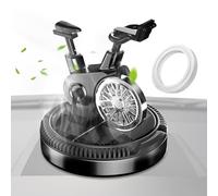 Désodorisant solaire pour voiture - Désodorisant à énergie solaire - Cycle moteur - Réchauffeur rotatif - Ornement intérieur automobile pour amis et famille