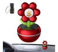 Désodorisant solaire pour voiture, diffuseur de parfum automatique à énergie solaire, motif fleur, rotation à 360 degrés, purificateur d'air d'aromathérapie, signe de richesse pour adultes