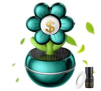 Désodorisant solaire pour voiture, diffuseur de parfum rotatif, 18 x 8 x 8 cm, design rotatif à énergie solaire, décoration florale élégante, purificateur d'aromathérapie pour conducteurs adultes à la