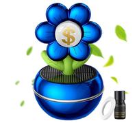 Désodorisant solaire pour voiture, diffuseur de parfum rotatif, 18 x 8 x 8 cm, design rotatif à énergie solaire, décoration florale élégante, purificateur d'aromathérapie pour conducteurs adultes à la