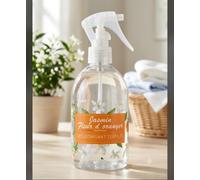 Désodorisant Textiles Jasmin et Fleur d'Oranger, Spray | Parfum Floral, Usage Textile, Flacon Transparent, Senteur Jasmin, Fleur d'Oranger