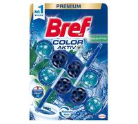 Désodorisant WC Bref Color Aktiv+ Eucalyptus - Blocs Nettoyants 2x50g