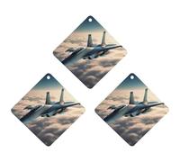 Désodorisants de voiture à suspendre pour avions de combat - Cartes parfumées - Tablettes d'aromathérapie de voiture - Miroir intérieur - Pendentif pour armoire de salle de bain - Losange gris