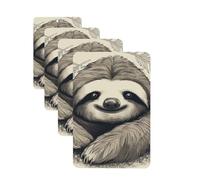 Désodorisants de voiture « Paresseux, mon animal totem » (4 pièces) : pastilles parfumées rectangulaires à suspendre au rétroviseur.