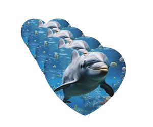 Désodorisants pour voiture « Dauphin de l'océan qui vous regarde » (lot de 4) en forme de cœur, à suspendre au rétroviseur. Cartes parfumées.