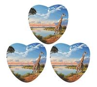 Désodorisants pour voiture, parfum paysage africain avec fleuve Nil et girafe, pastilles parfumées (paquet de 3) (saveur lavande/océan/thé blanc) pour voiture ou maison.