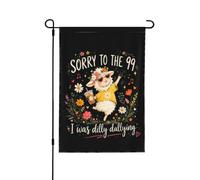 Désolé aux 99, j'ai traîné ! Drapeau de jardin chrétien avec des moutons, 30 x 45 cm, pour la décoration extér