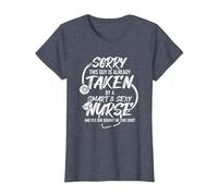 Désolé, Ce Mec Est Déjà Pris par Un Cadeau D'infirmière T-Shirt, Femme, Bleu Chiné, S