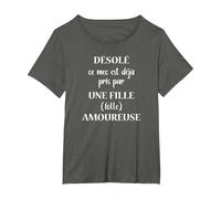 Désolé ce mec est déjà Pris par Une Fille Folle Amoureuse T-Shirt, Femme Grandes Tailles, Asphalte, 4X
