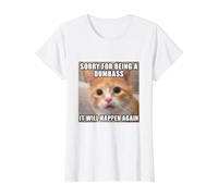 Désolé d'être Un Idiot, mème drôle de Chat Flou T-Shirt Graphique avec Valeur