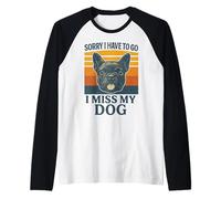 Désolé, Je Dois y Aller, Mon Chien Frenchie Retro me Manque Manche Raglan