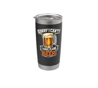"Désolé, je ne peux pas avoir de projets avec ma bière" Gobelet isotherme en acier inoxydable double paroi