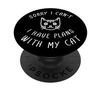 Désolé, Je ne Peux Pas Avoir de projets avec Mon Chat Kityy Lover Introvert PopSockets PopGrip Adhésif