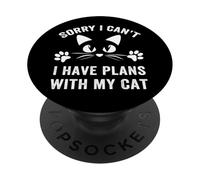 Désolé, Je ne Peux Pas Avoir de projets avec Mon Chat Kityy Lover Introvert PopSockets PopGrip Adhésif