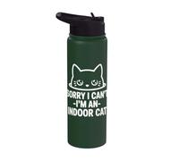 Désolé, je ne peux pas, je suis un chat d'intérieur, j'adore les animaux, les chats, jetant un coup d'œil Stainless Steel Insulated Water Bottle