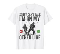 Désolé, je ne peux pas parler, je suis sur mon autre ligne, dicton amusant : pêche T-Shirt