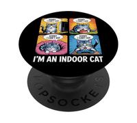 Désolé, Je ne Peux Pas y Aller, Je suis Une Amoureuse des Chats d'intérieur, des Chatons Amusants PopSockets PopGrip Adhésif