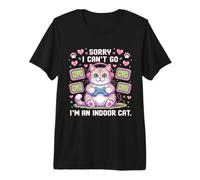Désolé, Je ne Peux Pas y Aller, Je suis Une Amoureuse des Chats d'intérieur, des Chatons Amusants T-Shirt Haut de Gamme