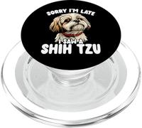 Désolé, je suis en retard, j'ai vu un amoureux des chiens mignon de Shih Tzu PopSockets PopGrip pour MagSafe