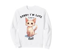 Désolé, Je suis en Retard, J'Ai vu Un Chat pour Les Filles Qui Aiment Les Chats Funny Kid Sweatshirt