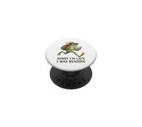 Désolé, Je suis en Retard, Je lisais Frog Book Lover PopSockets PopGrip Adhésif