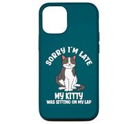 Désolé, Je suis en Retard, Mon Chat était Assis sur Mes Genoux, Amoureux des Chats Coque pour iPhone 12/12 Pro