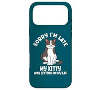 Désolé, Je suis en Retard, Mon Chat était Assis sur Mes Genoux, Amoureux des Chats Coque pour iPhone 17 Pro Max