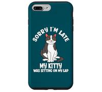 Désolé, Je suis en Retard, Mon Chat était Assis sur Mes Genoux, Amoureux des Chats Coque pour iPhone 7 Plus/8 Plus