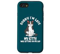 Désolé, Je suis en Retard, Mon Chat était Assis sur Mes Genoux, Amoureux des Chats Coque pour iPhone SE (2020) / 7/8