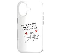 Désolé, Je suis en Retard, Mon Chat était Assis sur Moi Un drôle d'amoureux des Chats Coque pour iPhone 17
