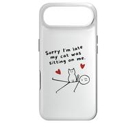 Désolé, Je suis en Retard, Mon Chat était Assis sur Moi Un drôle d'amoureux des Chats Coque pour iPhone Air