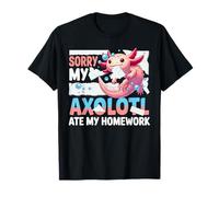 Désolé, mon axolotl a mangé mes devoirs, jolis étudiants propriétaires d'axolotl T-Shirt