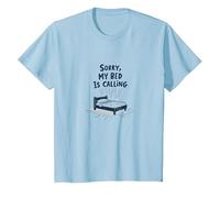 Désolé, Mon lit Appelle | Ne m'invitez Pas après T-Shirt, Enfant, Bleu Céleste, 3 Ans