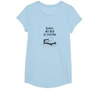 Désolé, Mon lit Appelle | Ne m'invitez Pas après T-Shirt, Fille, Bleu Céleste, M