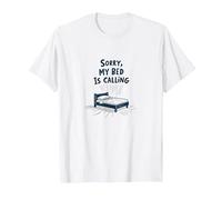 Désolé, Mon lit Appelle | Ne m'invitez Pas après T-Shirt, Homme, Blanc, 5XL