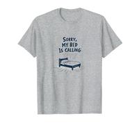 Désolé, Mon lit Appelle | Ne m'invitez Pas après T-Shirt, Homme, Gris Chiné, S