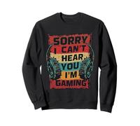 Désolée de ne Pas t'entendre, Je Joue à Sarcastic Gamer Distressed Sweatshirt